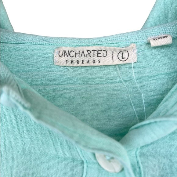 Uncharted Turquoise Hooded Button-Down Shirt - Picture 5 of 11